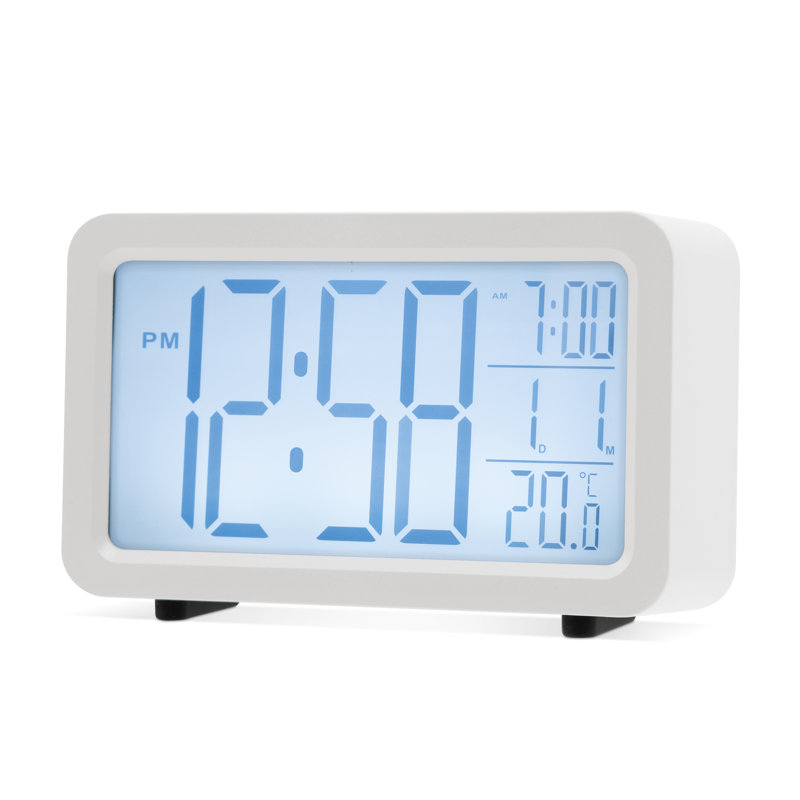 Quartz movement / Crystal Alarm Tabletop Clock, White