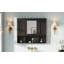 Armoire de toilette murale 35 po 2-en-1, tablettes réglables et unité de rangement à porte à fermeture en douceur-1613507208