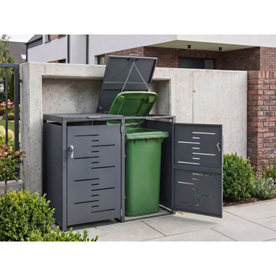 PERISSA Steel Wooden Double Bin Store