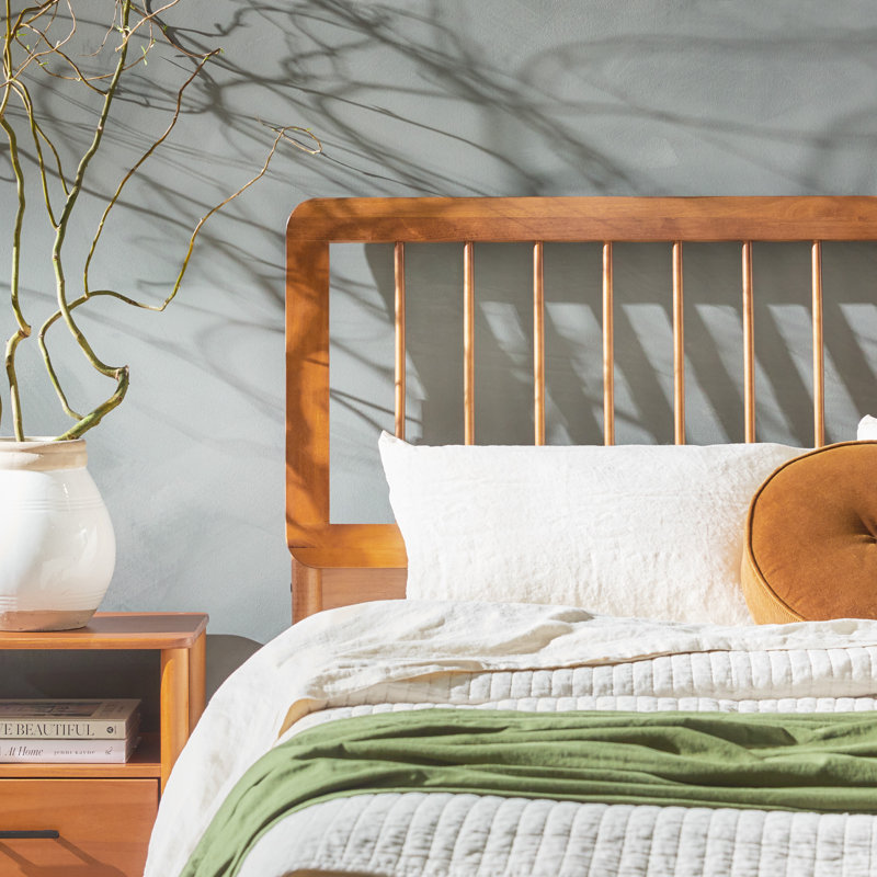 Lit plateforme Catrece, Caramel, Grand lit