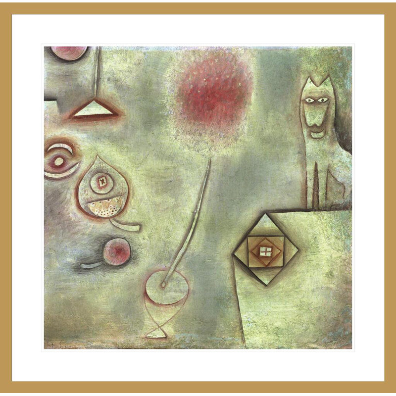 «Still Life with Animal Statuette» par Paul Klee, impression giclée encadrée, H 33,5 po x l 33,97 po