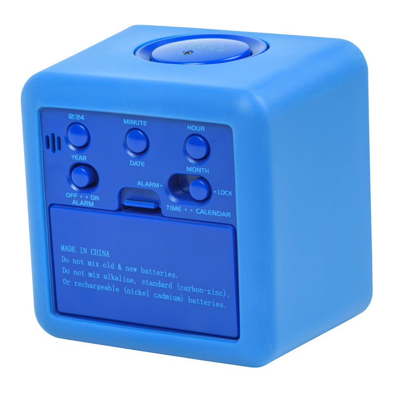 Réveille-matin numérique en silicone avec rétroéclairage à la demande, Bleu