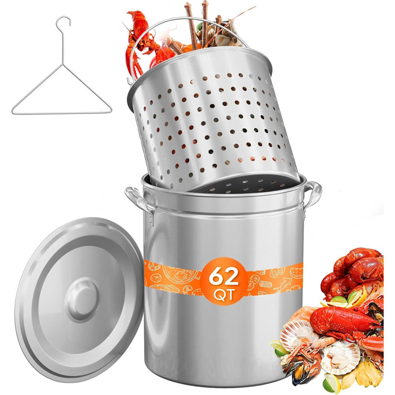 Stainless Steel Seafood Boil Pot, 62 quarts