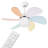 31" Ceiling Fan with Light and Remote Control, Colorful Ceiling Fan with Reversible Blades, 6 Speeds-100219586-100219587
