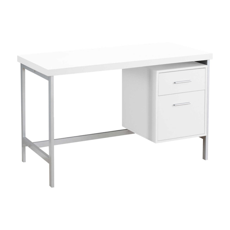 Bureau d'ordinateur (sans les chaises de bureau), Blanc/chrome