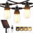 Ambience Pro 27 ft. Outdoor Solar-Powered LED String Lights with 12 Spiral Filament Bulbs, Remote Controlled, Weatherproof, Commercial-Grade Cord