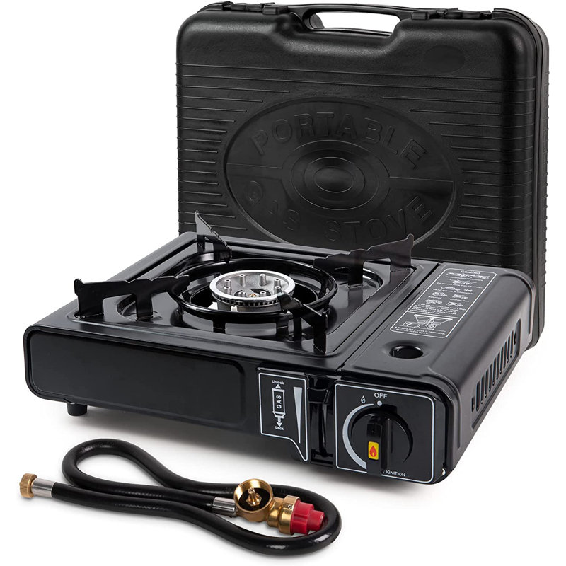 Poêle à double combustible compatible avec le butane et le propane, réchaud de camping portatif pour la cuisine extérieure