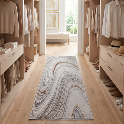 Nevada Collection Abstract Cream and Gold Rug