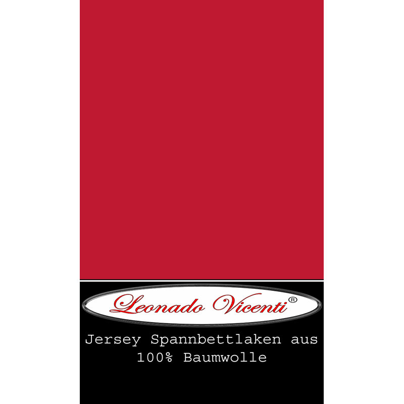 100% Cotton Jersey Knit Fitted Sheet, Super King (6'), Red