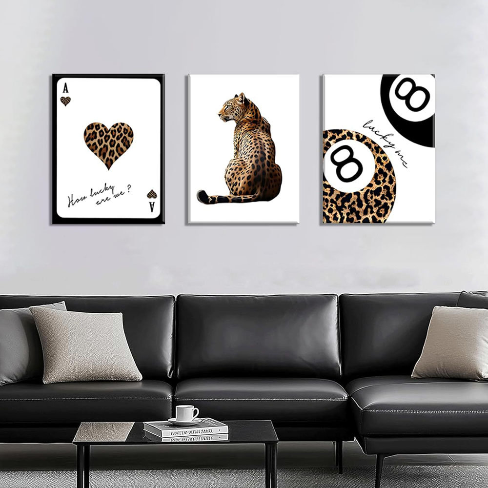 Dakota Fields Trendy Leopard Wall Art Set Of 3 Cheetah Print Canvas ...