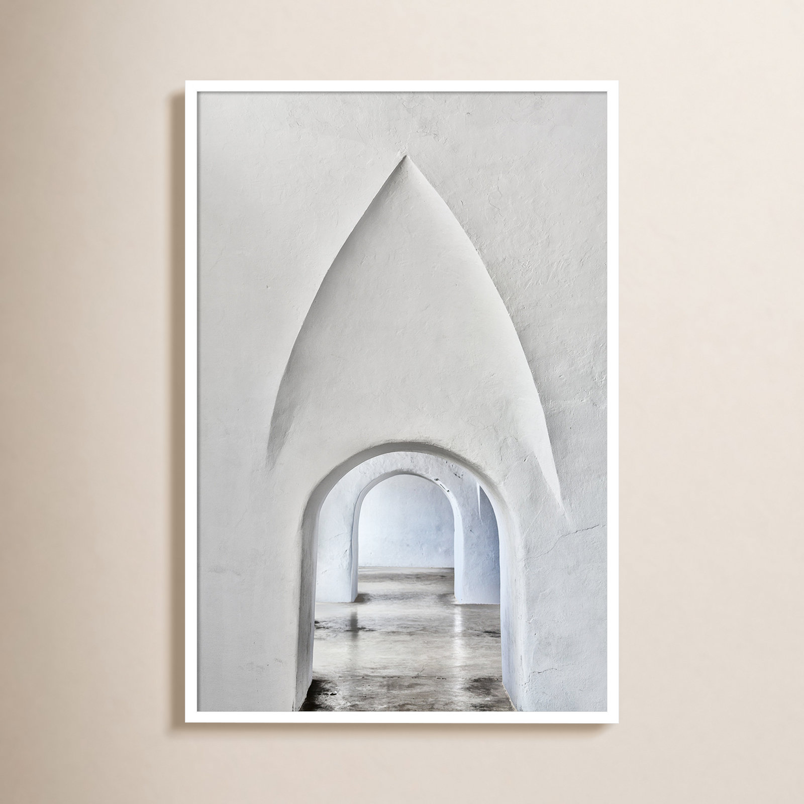 Through Old San Juan Photo Print, 41" H x 28" W, White Framed