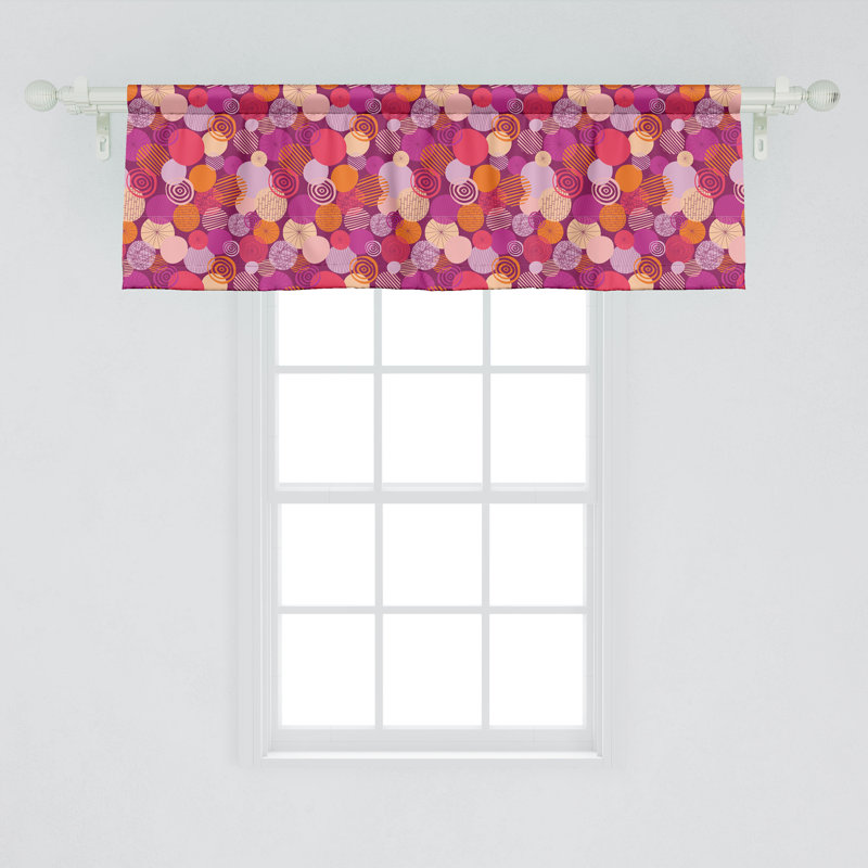 Ensemble de 2 cantonnières Ambesonne Hipster Magenta foncé et multicolore, L 54 po x L 12 po