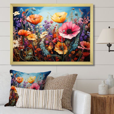 «Wildflowers Natures Bouquet Pointillism Dot I», reproduction sur toile