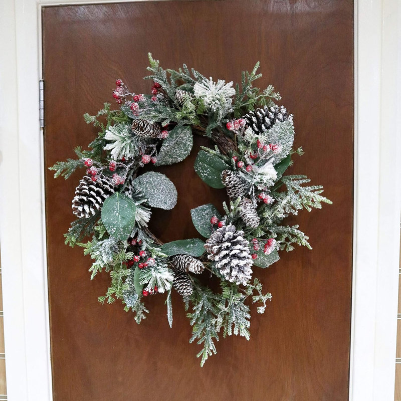 Faux PVC 23.62cm Christmas Wreath