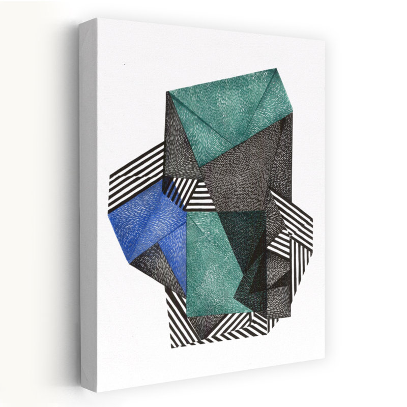 Art contemporain abstrait géométrique, H 24 po x l 16 po