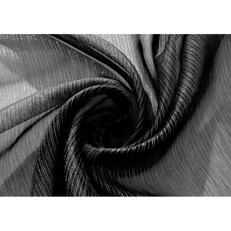 Paire de rideaux transparents avec passe-tringle Annaclaire, Noir