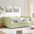 Full Size Daybed with Two Storage Drawers, Cozy Gingham Sofa Bed with USB Port and Wave Shaped Linen Fabric, Green-168768072-168768064