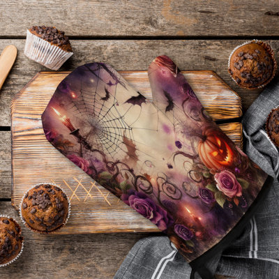 Webbed Rose Shadows Oven Mitt Cotton Twill