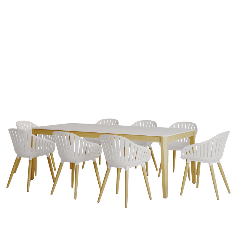 Ensemble de salle à manger Graciani, Blanc