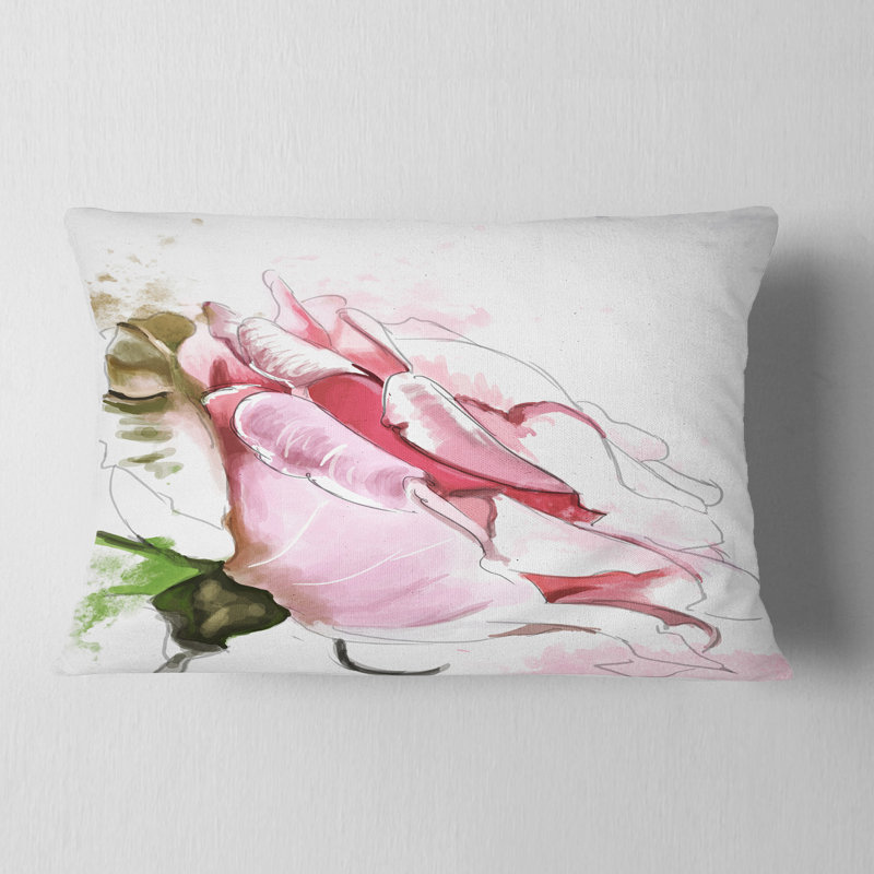 Coussin Rose, Rectangle, 12 po x 20 po
