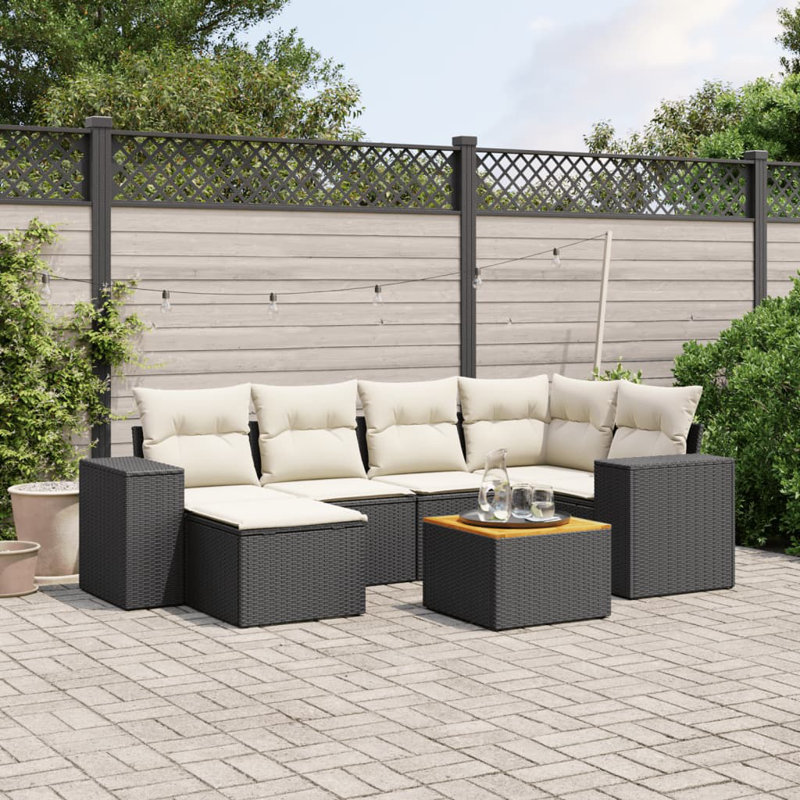 Grand canapé modulaire en rotin PE Vidaxl
