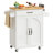Small Kitchen Island with Storage Cabinet and Drawer, Rolling Kitchen Cart on Wheels with Spice Rack and Towel Rack-1161057504