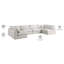 Canapé modulaire en velours réversible de 140 po de largeur Jocqua-2049956850