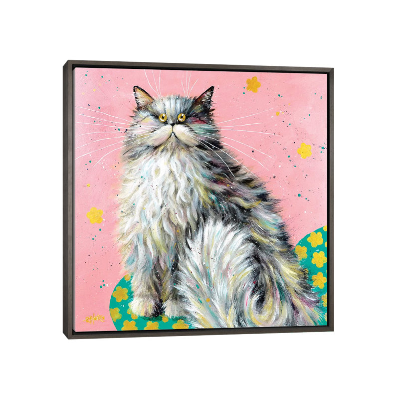 Beulah Preciosa by Kim Haskins - Painting, No Mat, 18" H x 18" W x 1.5" D, Dark Rustic Wood Framed