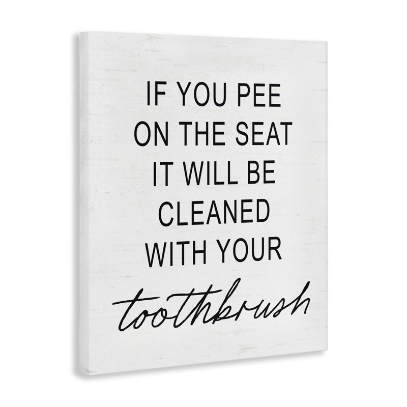 Toile d'avertissement Sassy Clean With Tooth, H 48 po x l 36 po