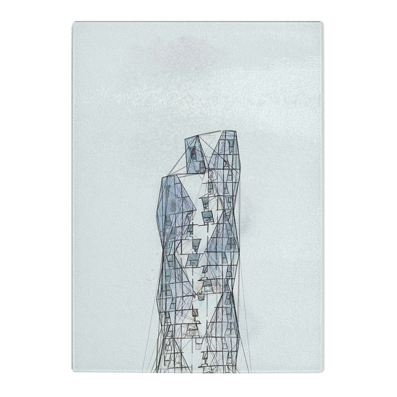 Tempered Glass Sketching the Architecture Vol.28 Chopping Board, 20 cm x 28.5 cm