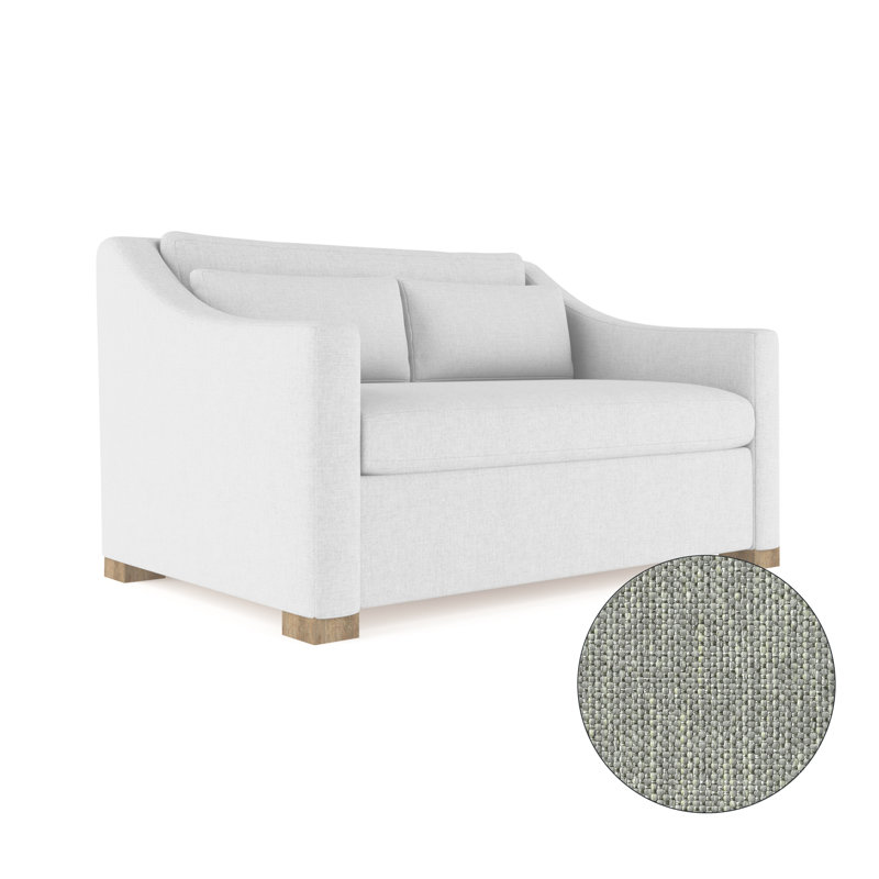 Causeuse Crosby, H 32,5 po x l 60 po x P 43 po, Pebble Weave Linen Haze, Ébène