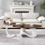 Ensemble de 2 tables basses gigognes, ensemble de tables basses orales et rondes, table industrielle pour le salon-120288534