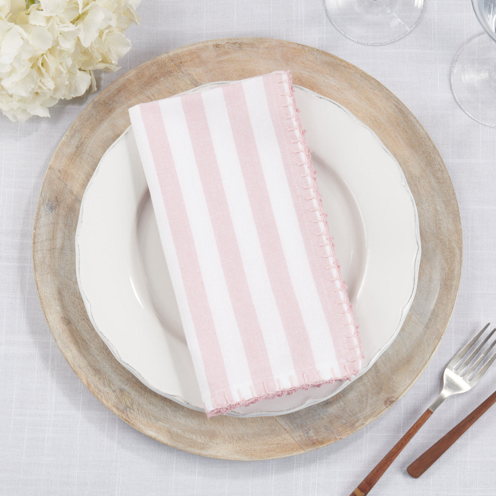 Oxford Reversible Cotton Napkin, Pink