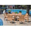 6 Seats 7 Pcs Grade-A Teak Wood Dining Set: 72" Round Table And 6 Leveb Stacking Arm Chairs #11LV1706-99872130