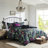 5 Piece Comforter For Full/Queen, Black With Appealing Botanical Print, , 2 Decorative Pillows, Matching Shams, , Machine Washable Full/Queen , Piece, Print Accent,-122071668
