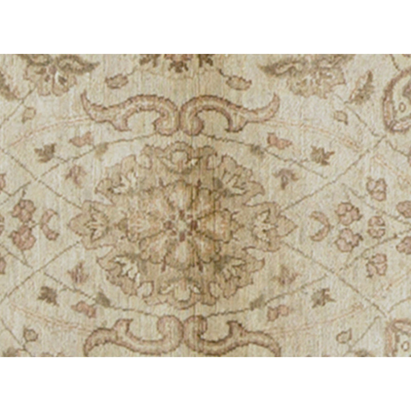 Hand Knotted Wool Area Rug in Cream