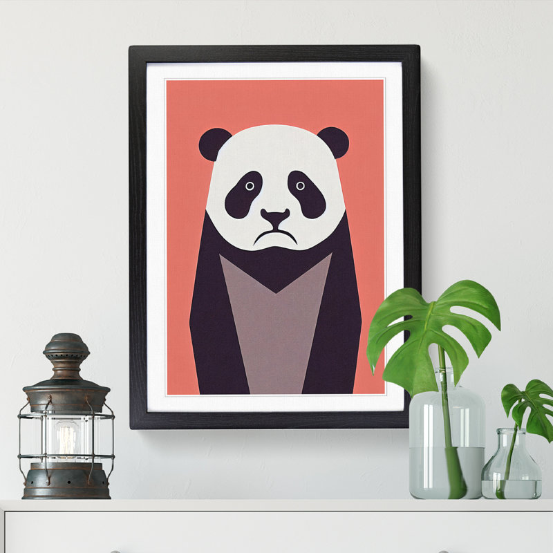 Simple Panda Vol.3 - Wall Art, 34cm H x 25cm W x 2cm D, Oak
