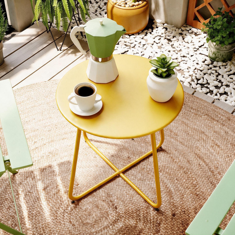 Table d'appoint en métal 17 po, YELLOW