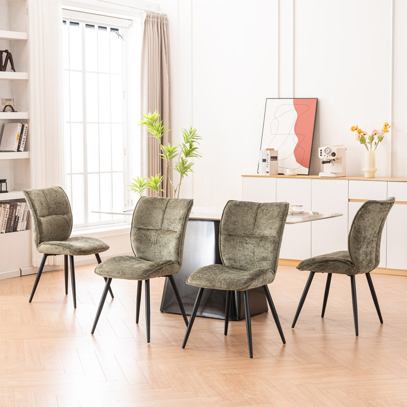 Pirali 20'' H Upholstered Side Chair, Green