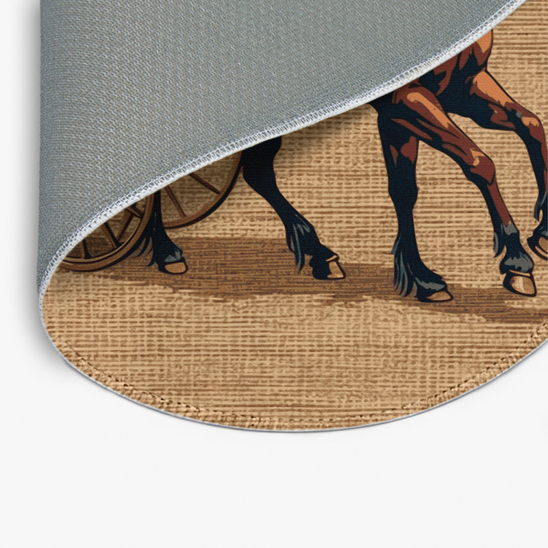 Tapis intérieur et extérieur brun Transport, Rond 5 pi