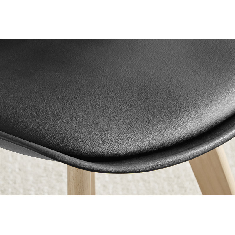 Scandinavian Style Glass and Metal Leg Square Dining Table Set - 4 Modern Wooden Leg Dining Chairs, White, Black