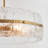 27’’ 6-light Gold Chandelier Pendant Light With Textured Glass Shades