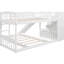 White Twin Over Bunk Bed With Secure Staircase And Fun Slide - Structure Functional Climbing Drawers Stable