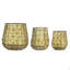 Ensemble de 3 jardinières en métal vieilli, L: 12 x 12 x 14 po, M: 9 x 9 x 11,5 po, L: 6,3 x 6,3 x 8,7 po