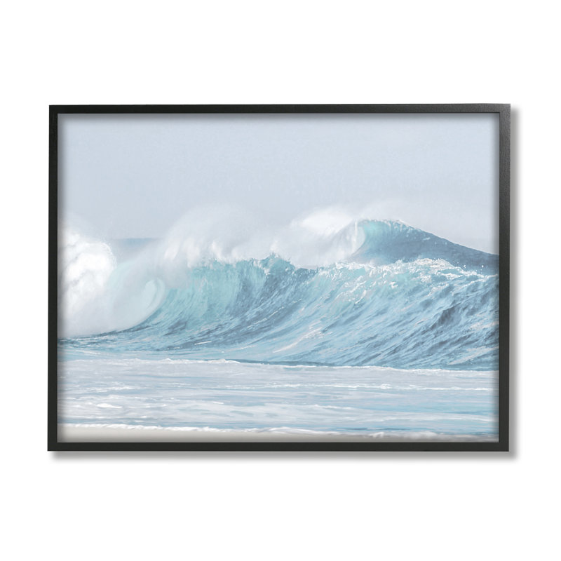 «Ba-042», reproduction encadrée «Ocean Tsunami Waves On Canvas» par Maggie Olsen, Giclée encadrée noir minuit