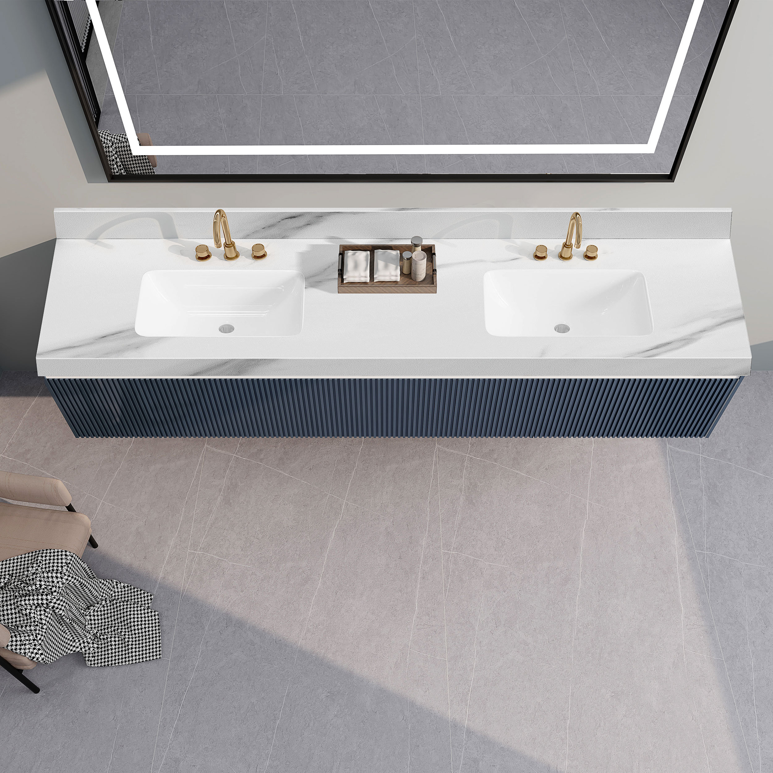 HIGEINE 73'' Double Bathroom Vanity Top | Wayfair