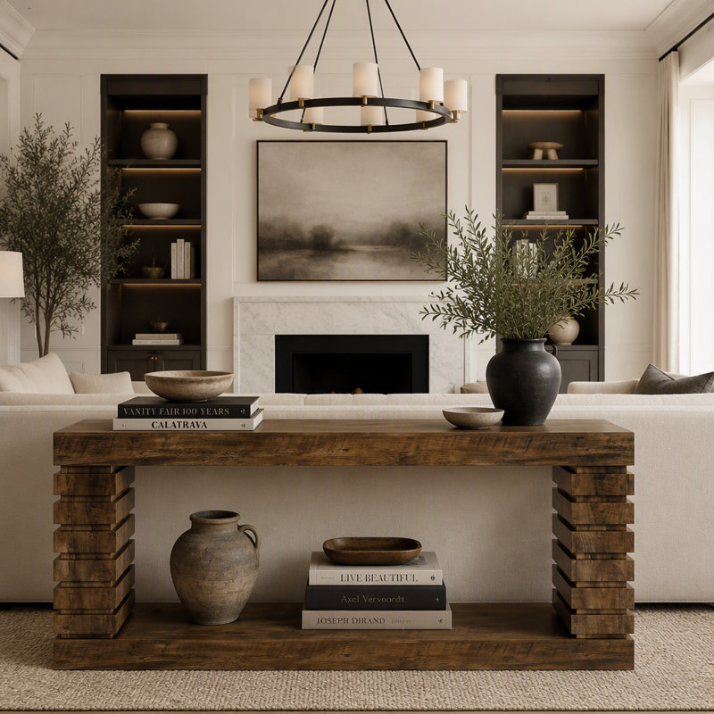 Console en bois de 70,87 po avec rangement