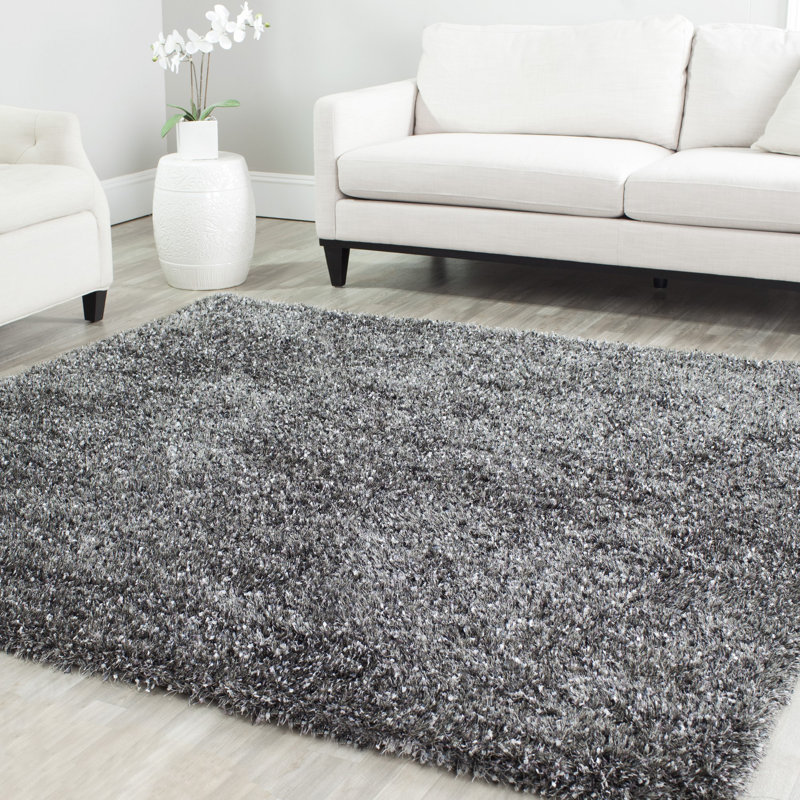 Delane Handmade Tufted Charcoal Area Rug, Rectangle 3'6" x 5'6"