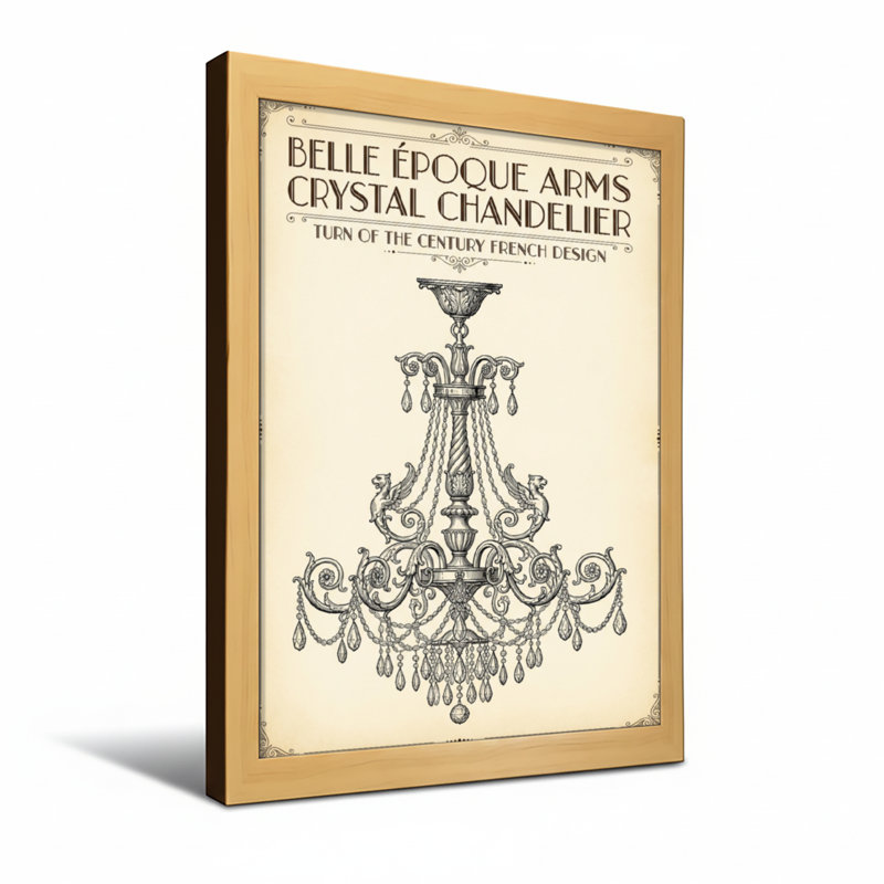lustre en cristal Belle Epoque Arms Design, H 36 po x l 24 po, Toile tendue, Ne s’applique pas