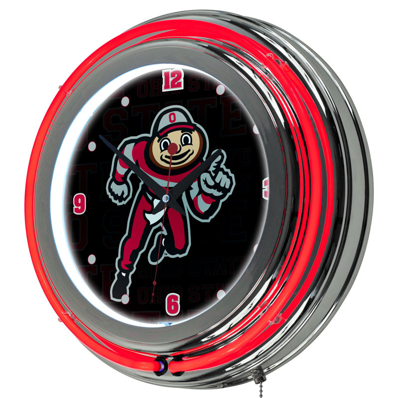 Horloge murale 14 "NCAA, Université de l'état de l'Ohio - Brutus Dash